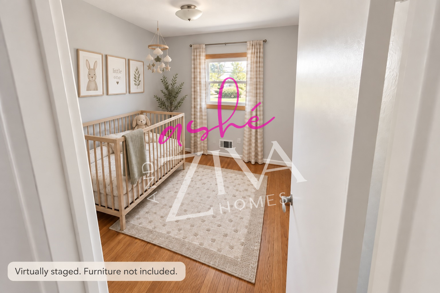 Virtually staged front middle bedroom at 1709 Freeman